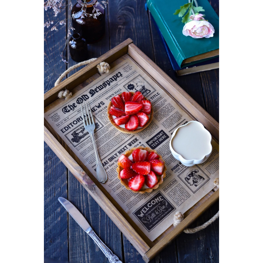 Desenli Yağlı Kağıt Sunum Kağıdı 40 Adet -Vintage