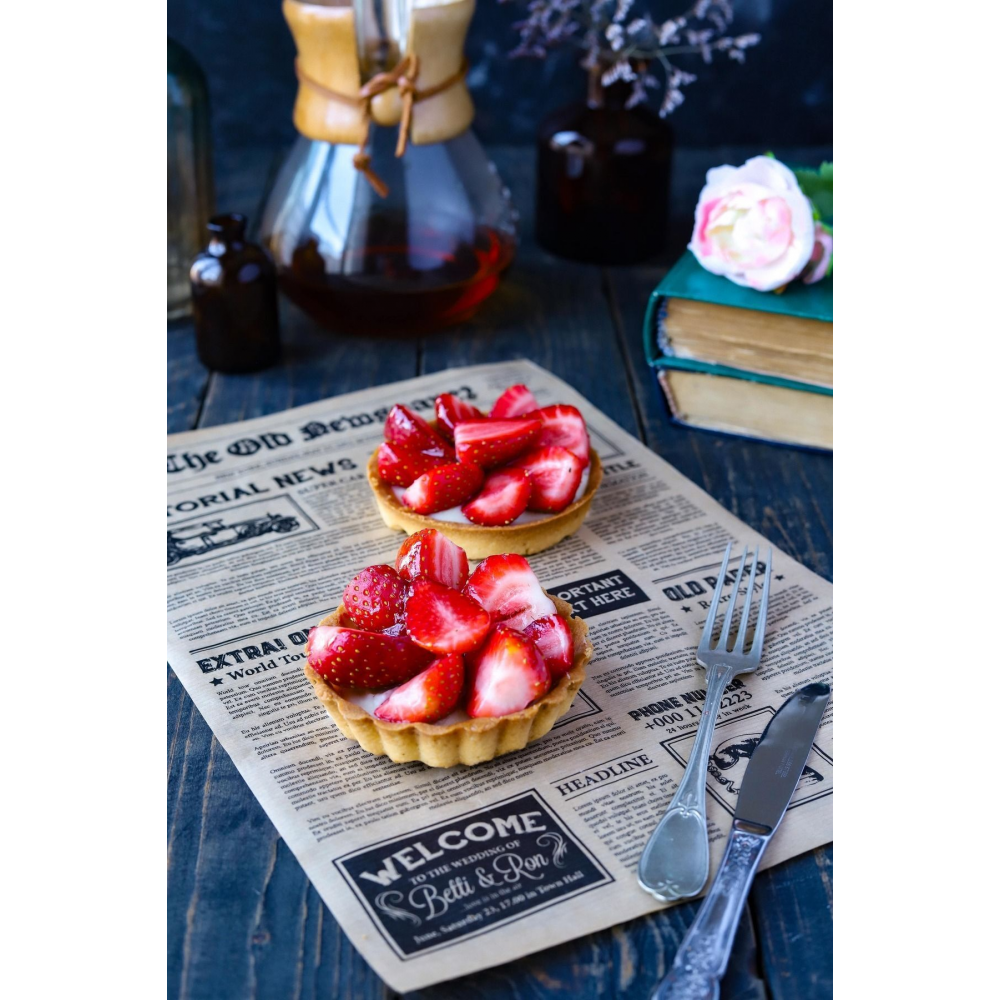 Desenli Yağlı Kağıt Sunum Kağıdı 40 Adet -Vintage