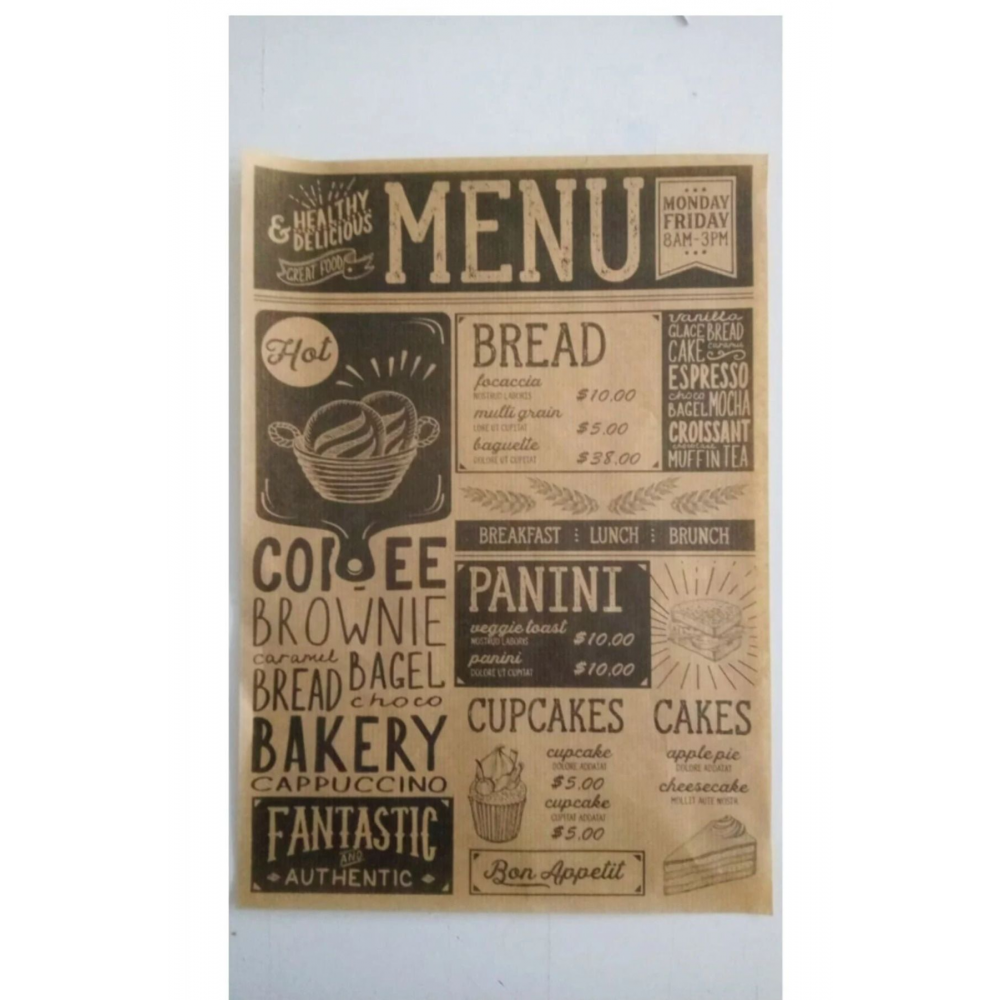 Kendinden Desenli Yağlı Kağıt | 50 Adet Vintage Gazete Desen Sunum Kağıdı | Vintage Yağlı Kağıdı