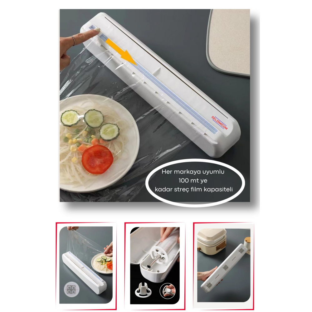 Streç Film Kesme Aparatı Streç Film Kesici Vakum Sabitlemeli Streç Film Kesim Kutusu