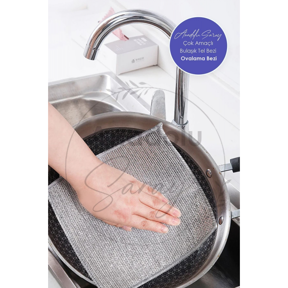 6 Adet Çok Fonksiyonlu Çizilmez Tel Bulaşık Bezi Bulaşık Tel Ovalama Bezi Çelik Tel Bulaşık Havlusu