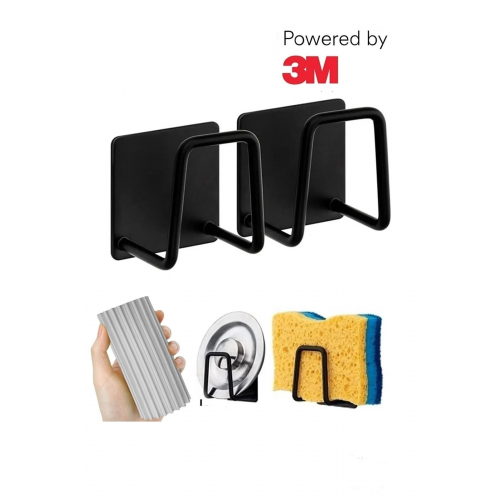 Bulaşık Süngeri Tutacağı 3m Yapışkanlı Paslanmaz Çelik Sihirli Silgi Sünger Tutucu Askı 1 Adet