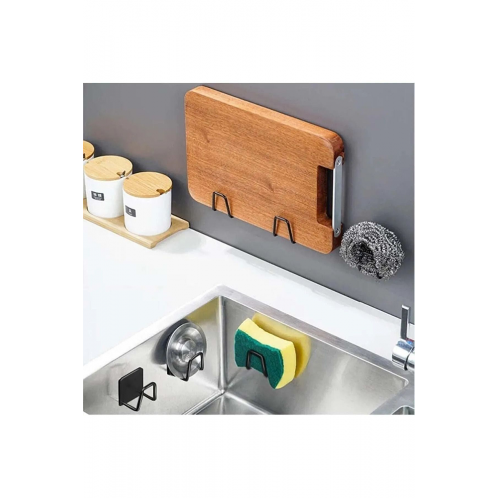 Bulaşık Süngeri Tutacağı 3m Yapışkanlı Paslanmaz Çelik Sihirli Silgi Sünger Tutucu Askı 1 Adet