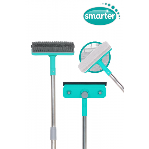 Saplı Fırça Ve Sünger Seti Teleskopik Mop