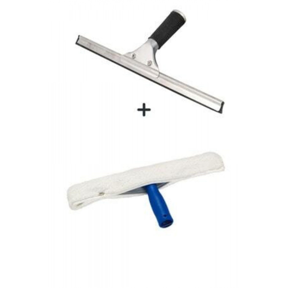 Cam Silme Aparatı Çekçek Metal 35cm Mikrofiber Peluş Ve Aparatı 35 Cm Temizlik Seti Cam Sileceği