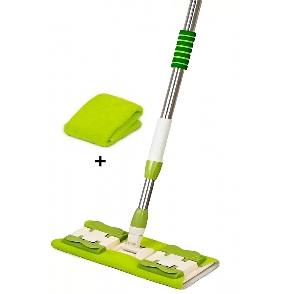 Mor Mandallı / Kıskaçlı Istediğin Bezi Tak Yer Duvar Cam Silme Mopu (MİKROFİBER YEDEK BEZLİ)