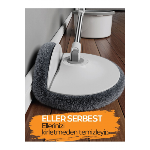 Temiz & Kirli Suyu Ayırma Özelliği Temizlik Seti Mop/paspas Kenarlık Silebilmeli 1 Adet Bez Hediye