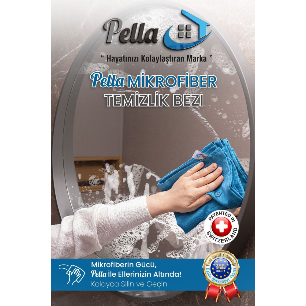 Classic 3'lü Mikrofiber Temizlik Bezi, Cam, Araba, Mutfak, Fiber Temizleme Bezi (40 X 60 Cm)