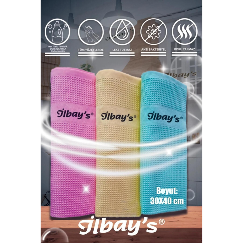 Orijinal Ithal Mikrofiber Temizlik Bezi Baskılı 30x40cm