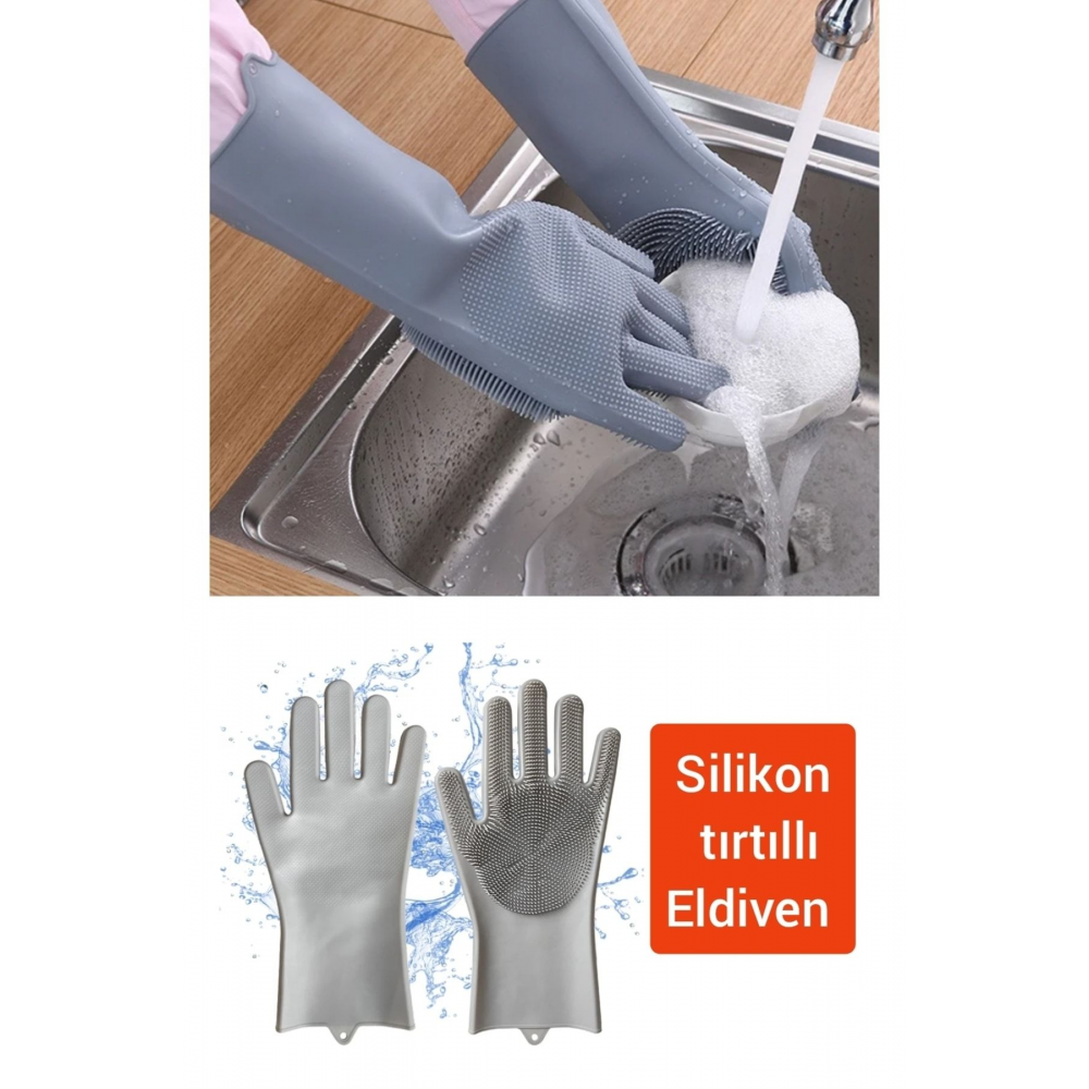 Tırtıklı Sihirli Silikon Bulaşık Eldiveni
