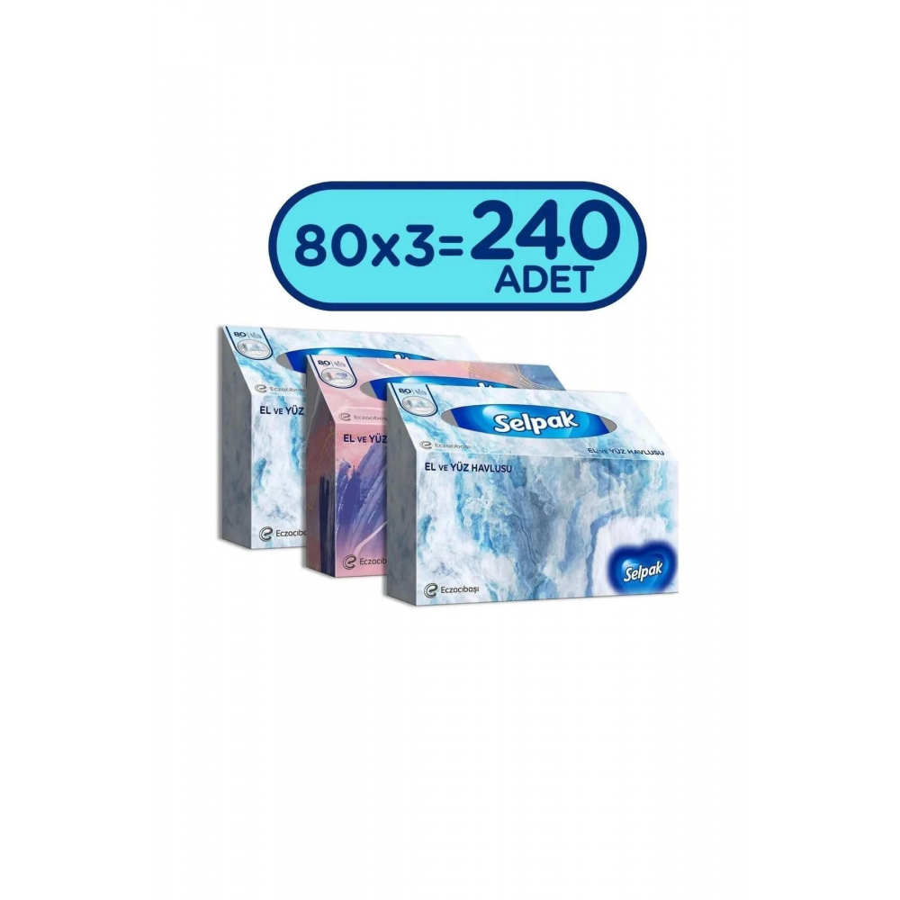 ® El Ve Yüz Havlusu 3'lü 240 Yaprak