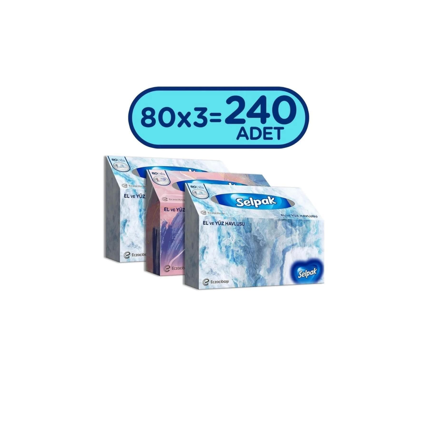 ® El Ve Yüz Havlusu 3'lü 240 Yaprak