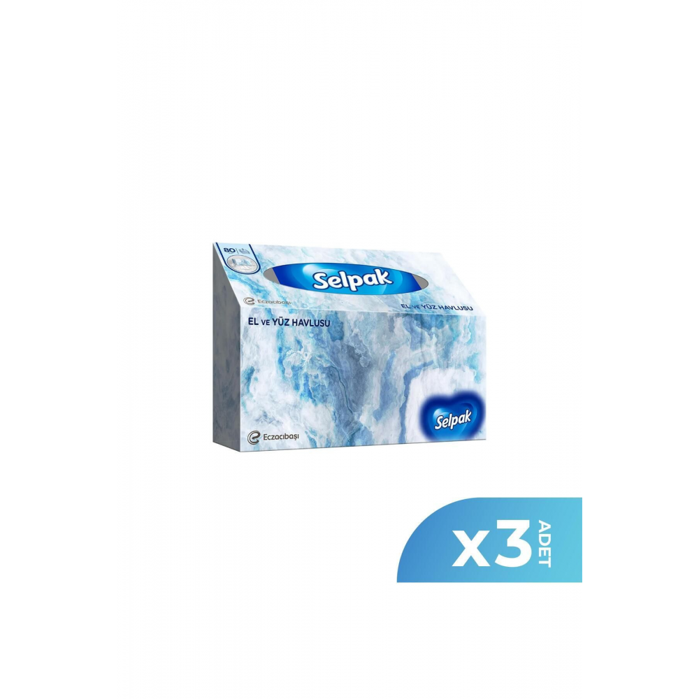 Kutu El Ve Yüz Havlusu 21x19 Cm Üç Katlı - 80x3 Adet