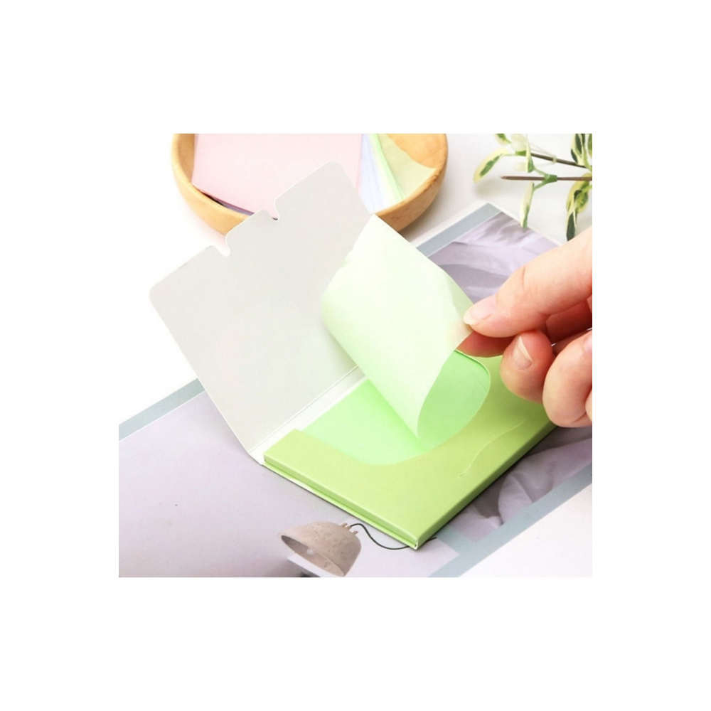 Organik Cotton Yeşil Çaylı -yag Emici-parlama Önleyici -temizleme Kagıt Mendil 100 Adet(1 Kutu)