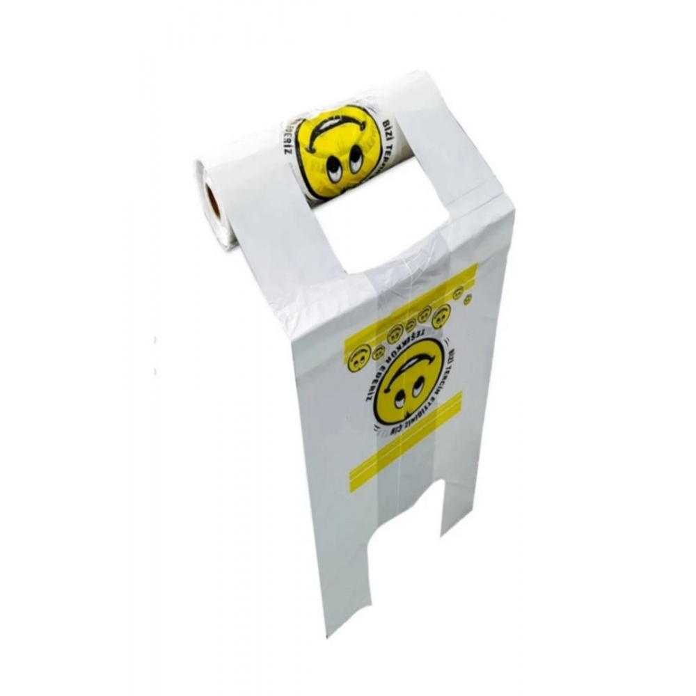 BüyükBoy Gülenyüz Baskılı Rulo Poşet Market Manav Atlet Hışır 1 Adet