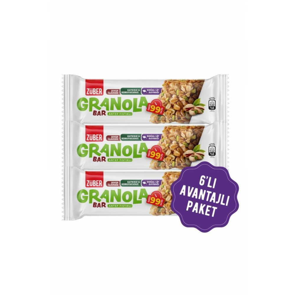 Granola Bar Antep Fıstıklı 25g X 6 Adet