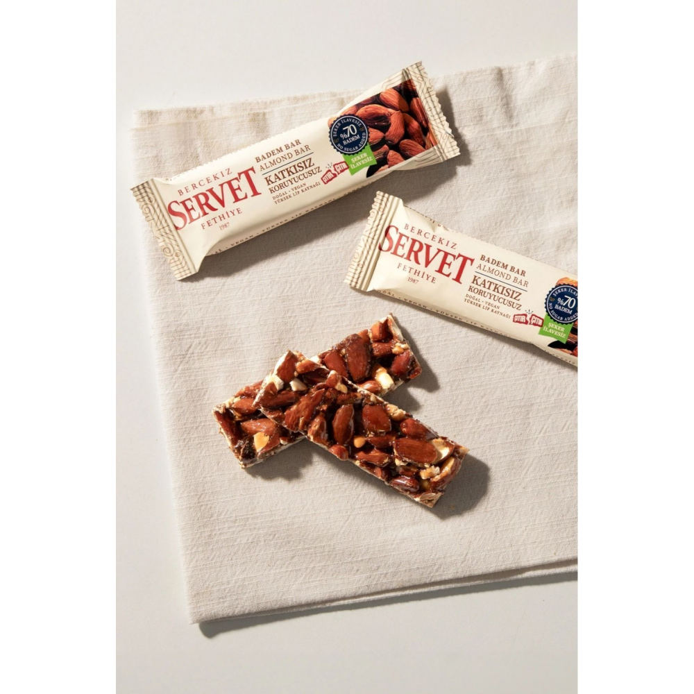 Şeker İlavesiz Badem Krokan Bar 480 gr (24 x 20 gr) - 24 lü paket