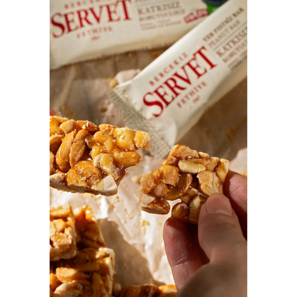 Şeker İlavesiz Yer Fıstığı Krokan Bar 480 gr 24 x 20 gr 24 lü Paket