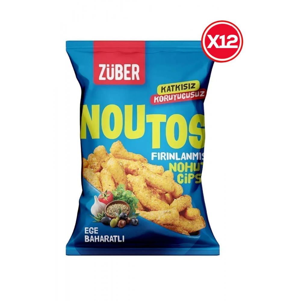 Noutos Fırınlanmış Nohut Cipsi Ege Baharatlı 55g X 12 Paket