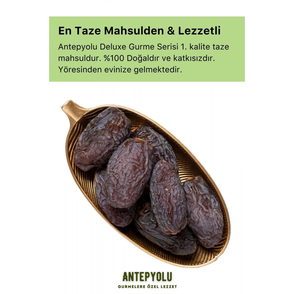 Deluxe Gurme Serisi Lüks Duble Iri Boy Yeni Mahsul %100 Taze Medjoul Lüx Jumbo Kudüs Hurması 80 gr