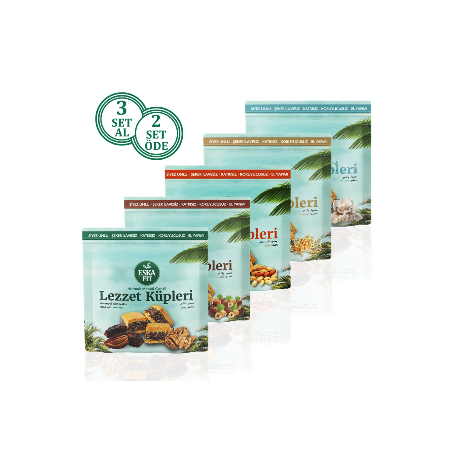 Şekersiz Hurmalı Mamul Karma Set (1 SET = 5 PAKET)