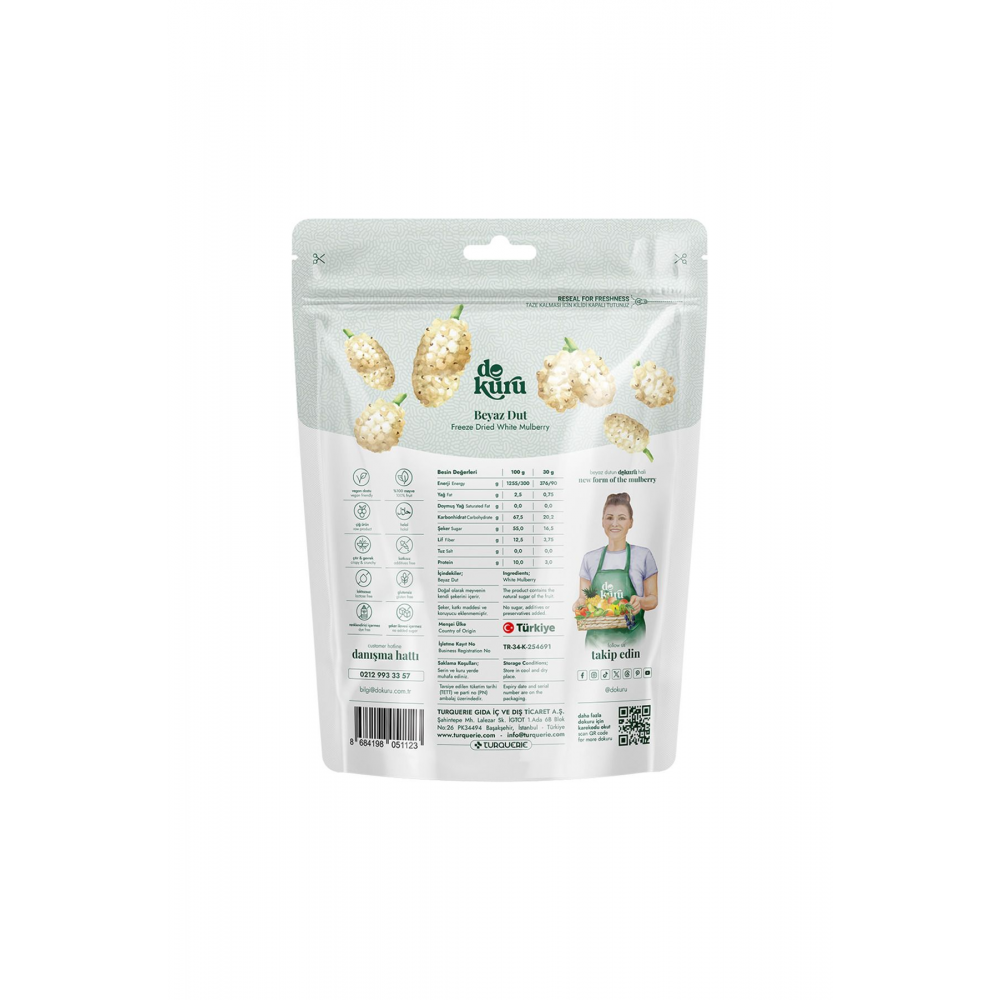 Dut Kurusu Meyve Cipsi - Dondurularak Kurutulmuş Freeze Dried Çıtır Dut