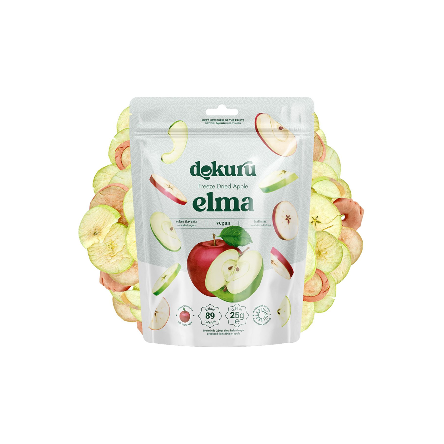 Elma Kuru Meyve Cipsi - Dondurularak Kurutulmuş Freeze Dried Çıtır Elma