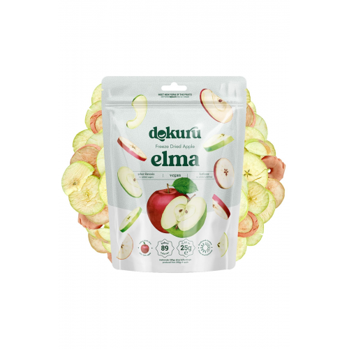 Elma Kuru Meyve Cipsi - Dondurularak Kurutulmuş Freeze Dried Çıtır Elma