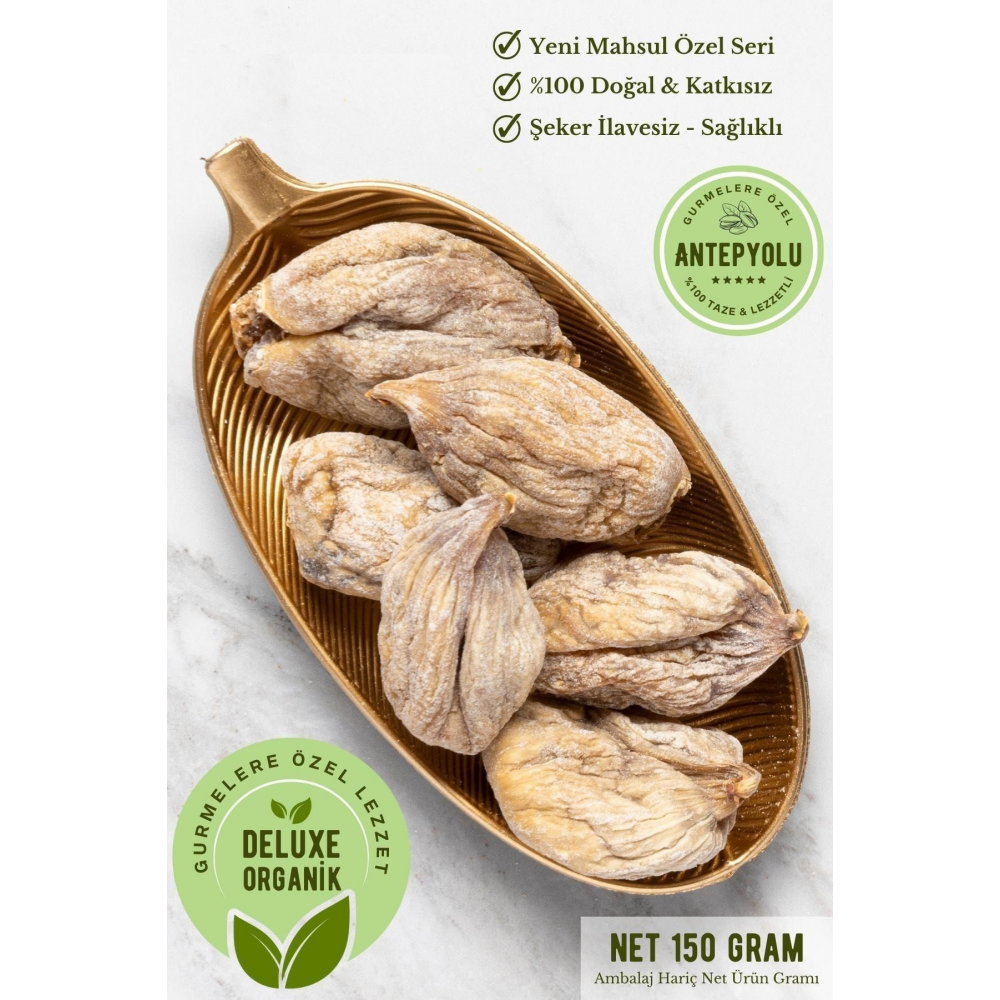 Deluxe Gurme Serisi %100 Doğal & Yeni Mahsul 1. Kalite Katkısız Aydın Iri Dağ Inciri Kurusu 150 Gr