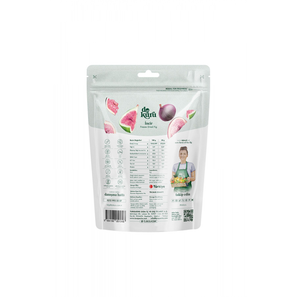 İncir Kuru Meyve Cipsi - Dondurularak Kurutulmuş Freeze Dried Çıtır İncir