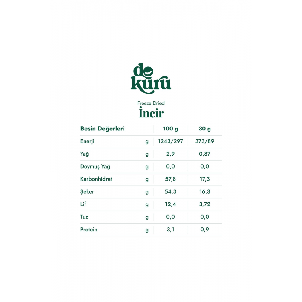 İncir Kuru Meyve Cipsi - Dondurularak Kurutulmuş Freeze Dried Çıtır İncir
