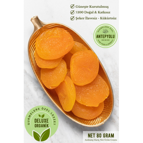 Deluxe Gurme Serisi Güneşte Kurutulmuş Yeni Mahsul Jumbo Kaysı Kurusu Sarı Malatya Kayısı 80 gr