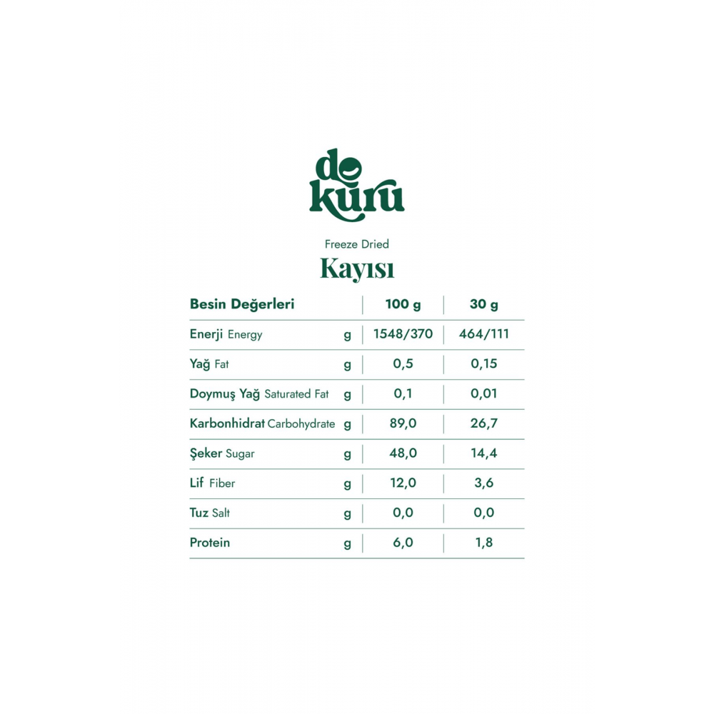 Kayısı Kurusu Meyve Cipsi - Dondurularak Kurutulmuş Freeze Dried Çıtır Kayısı