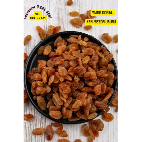 Premium Gurme Serisi Doğal Kuru Sarı Üzüm No: 11 Iri Boy Kuruyemiş %100 Taze Lezzetli Üzüm(Net100Gr)