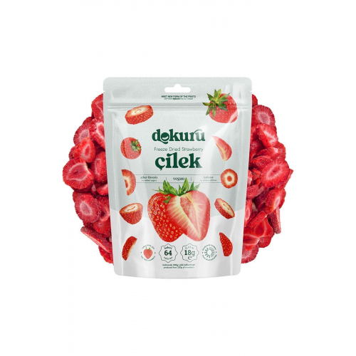 Çilek Kuru Meyve Cipsi - Dondurularak Kurutulmuş Freeze Dried Çıtır Çilek