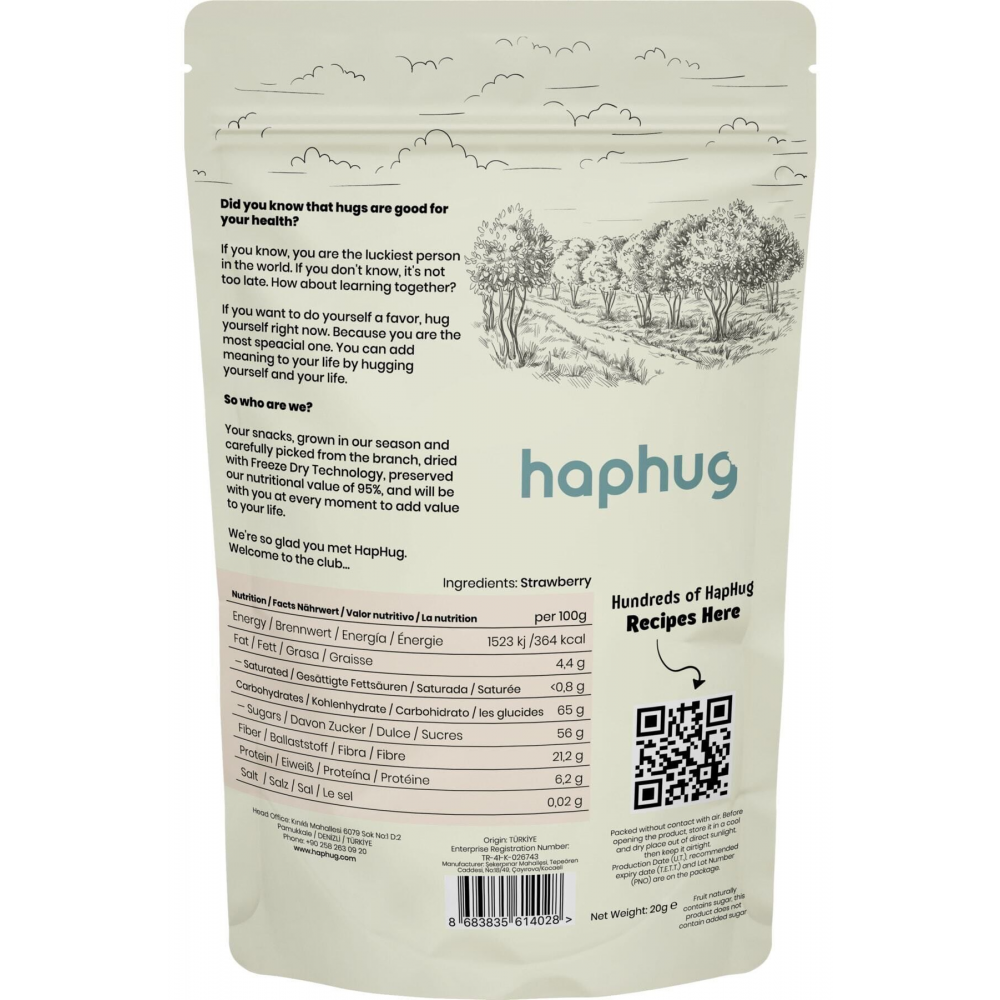 Freeze Dried Çilek - Dondurularak Kurutulmuş Meyve - Freeze Dry Meyve kurusu 20gr