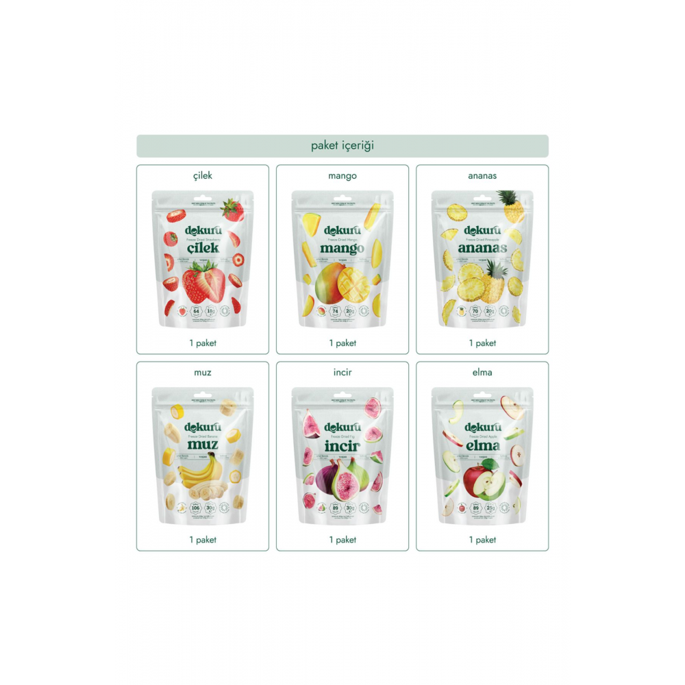 Freeze Dried Kuru Meyve 6'lı Tanışma Paketi