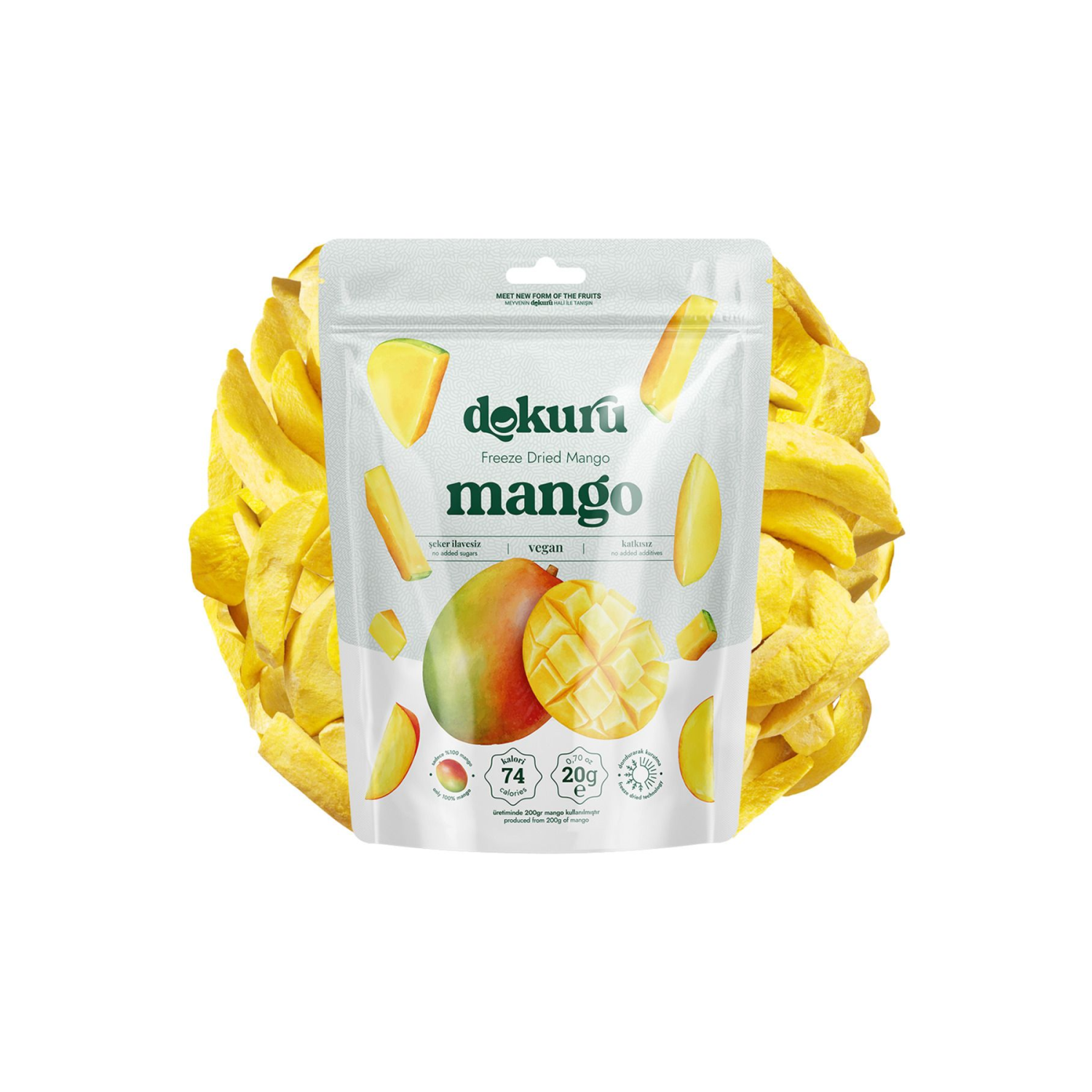 Mango Kuru Meyve Cipsi - Dondurularak Kurutulmuş Freeze Dried Çıtır Mango