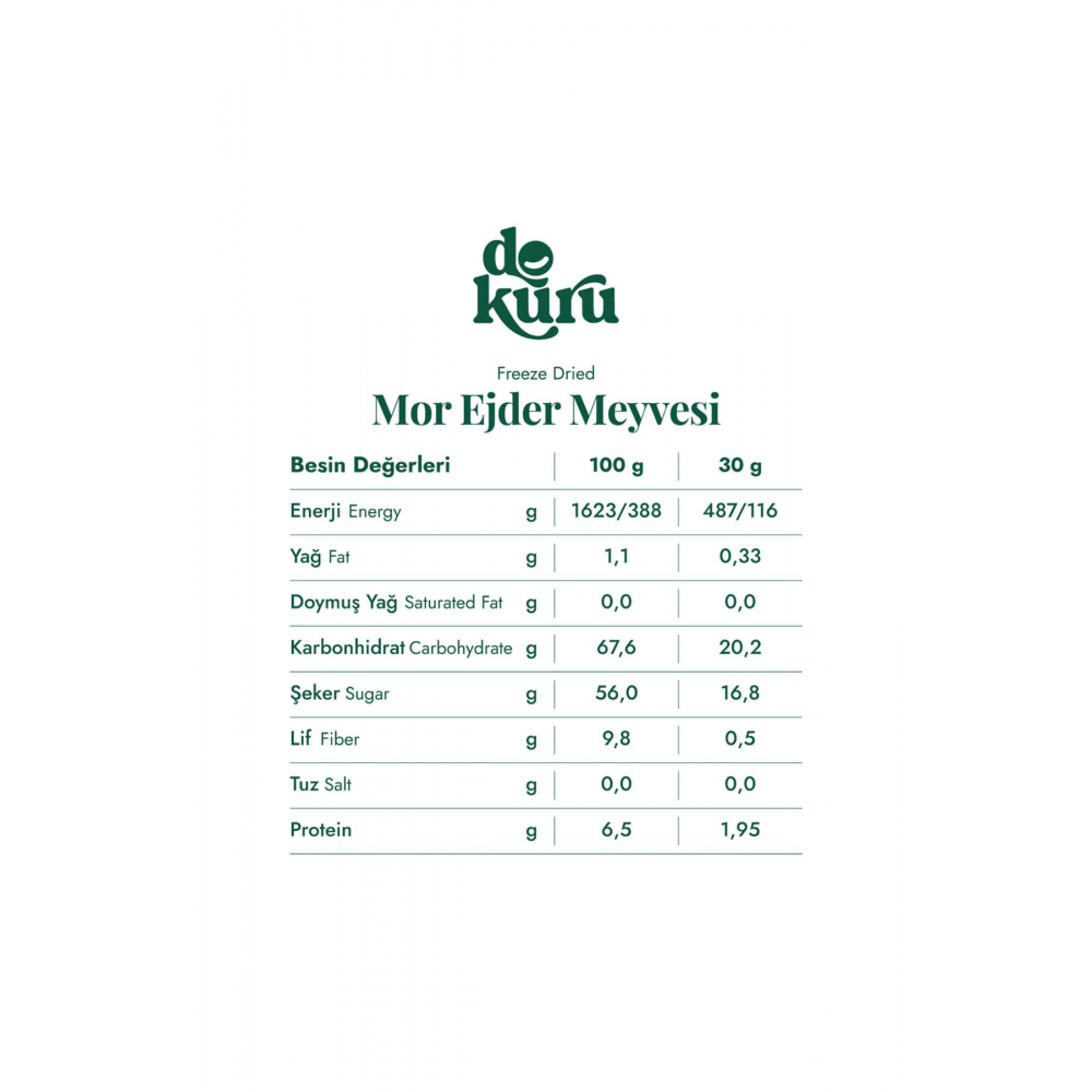 Mor Pitaya Meyve Cipsi - Dondurularak Kurutulmuş Freeze Dried Çıtır Ejder Meyvesi