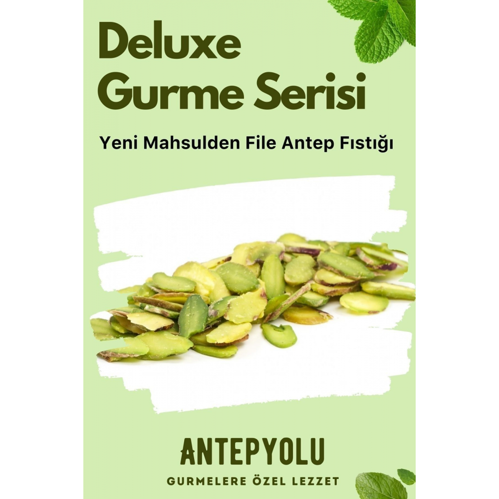 Deluxe Gurme Serisi 1. Kalite File Iç Antep Fıstığı %100 Taze Lezzetli File Fıstık Net 20 Gr