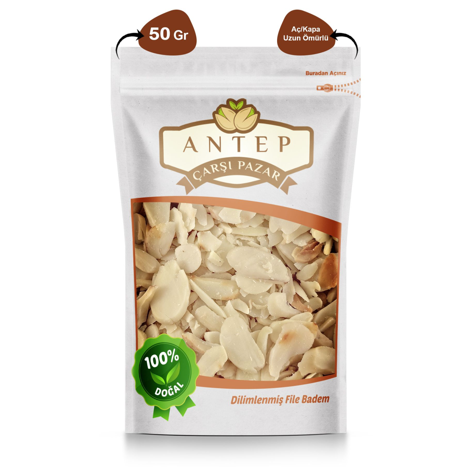 Dilimlenmiş File Badem | 50 Gr.