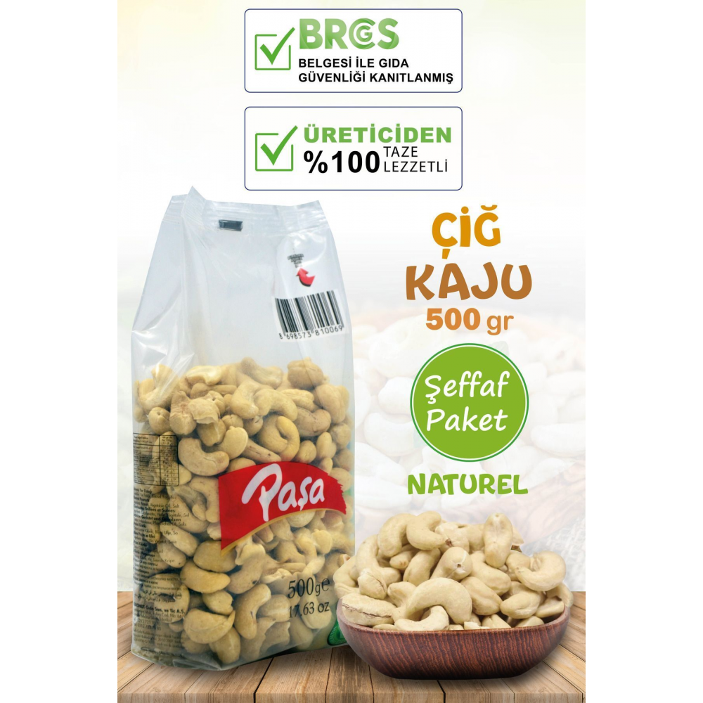 Çiğ Kaju Fıstığı 500 gr Naturel (1. Kalite)