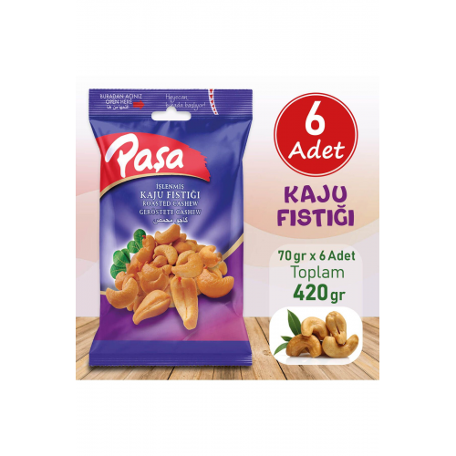 Paşa Kaju Fıstığı 70 gr X 6 Adet (1. KALİTE)