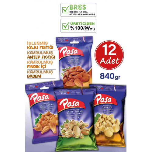 Paşa Karışık Kuruyemiş 70 gr x 12 ADET (1. KALİTE)