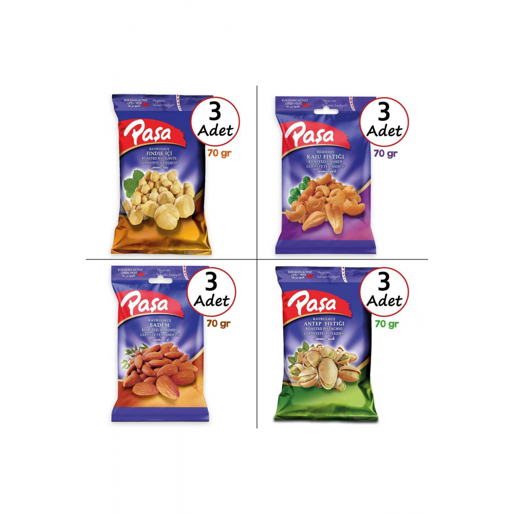 Paşa Karışık Kuruyemiş 70 gr x 12 ADET (1. KALİTE)