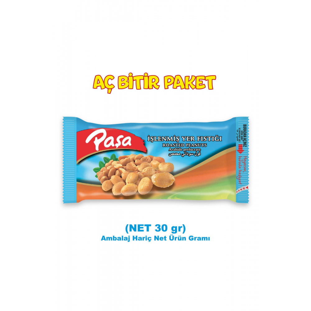 Paşa Işlenmiş Yer Fıstığı 30 gr X 24 Adet (1. KALİTE)