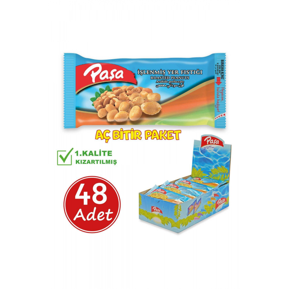 Paşa Işlenmiş Yer Fıstığı 30 gr X 48 Adet (1. KALİTE)