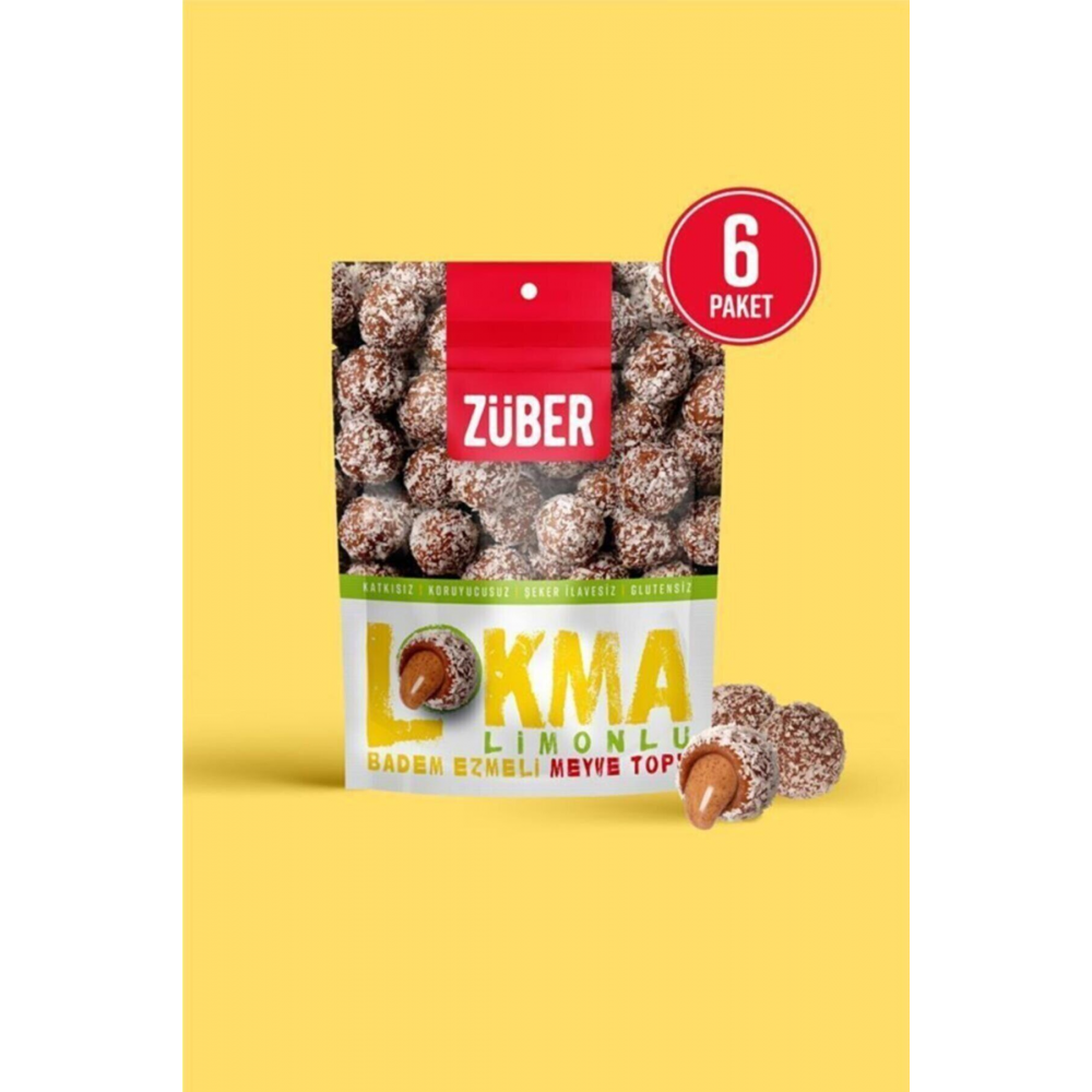 Lokma Limonlu Badem Ezmeli Meyve Topu 96g X 6 Paket