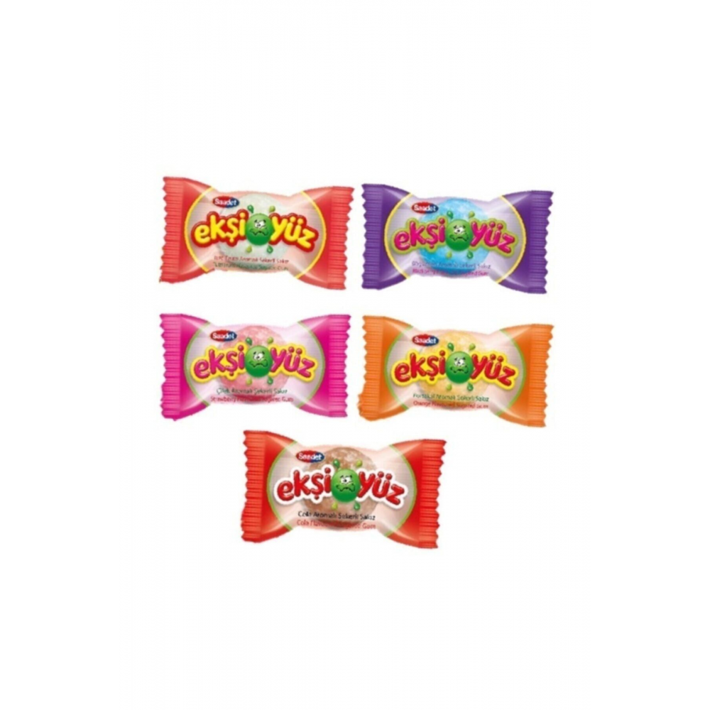 Ekşiyüz Sakız 5 Çeşit Karışık Kutu = 100 Adet