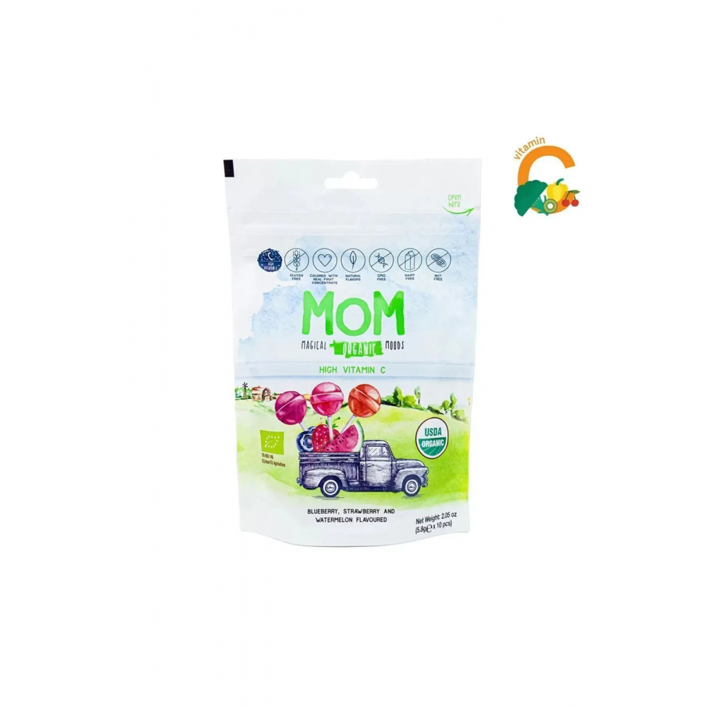 Organik Lolipop (ÇİLEK, KARPUZ, YABAN MERSİNİ VE C VİTAMİNİ) - 1 Paket